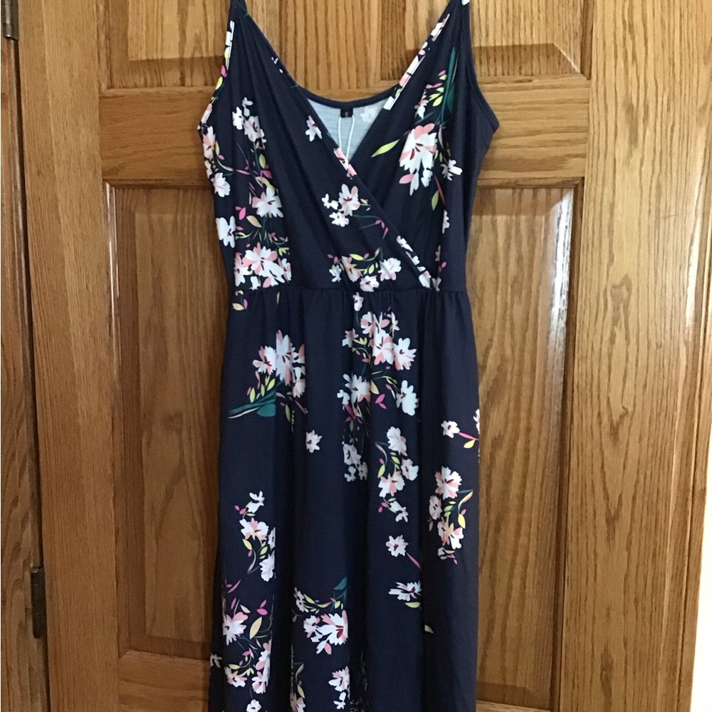 Women’s Styleword Navy Blue Floral Sundress Small NWT